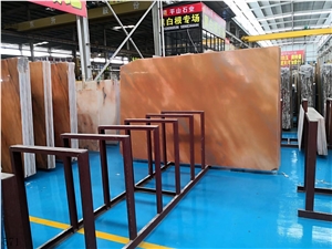 Wanxia Hong Sunset Red Marble Slab In China Stone Market