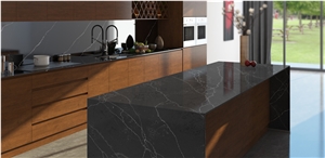 Artificial Marble Stone Grey Quartz Kitchen Island Countertop