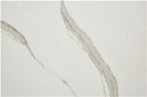 Calacatta Grey Vein White Artificial Marble  Quartz Slab