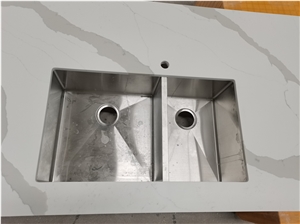 Calacatta White Artificial Stone Quartz Bathroom Vanity Top