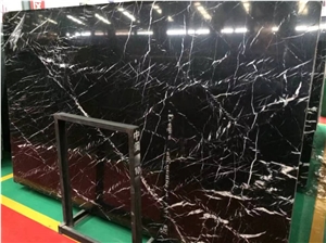 Natural Black Marble Slabs And Customized Size Marble Tiles