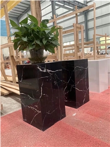 Black Marquina Marble Aritificial Stone Standing Flower Base