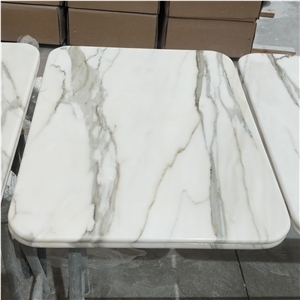 Hotel Table Calacatta Gold White Marble Table Countertops