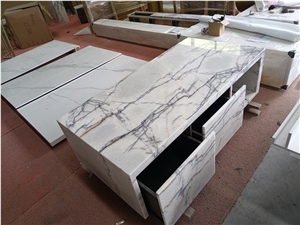 Milas Lilac Marble Cabinet, Natural Stone For Living Room