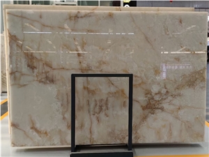 White Onyx With Beige Veins For Wall Application
