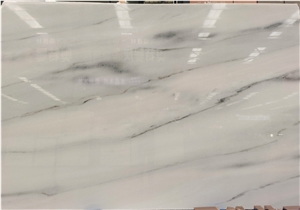 Polished Pentelico White Marble Slab