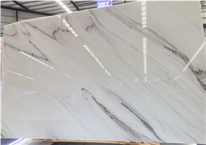 Polished Storm White Marble Slab