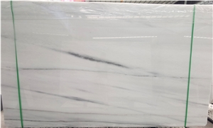 Polished Vietnam Stripped White Marble Slab