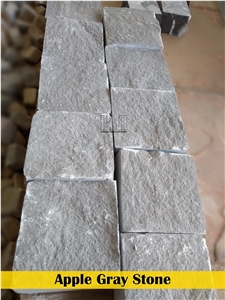 Gray Cobble Stone In Flamed, Natural Split And Honed Finish