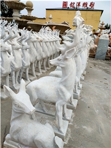 Animal Sculpture Deer Stone Landscape Sculpture 