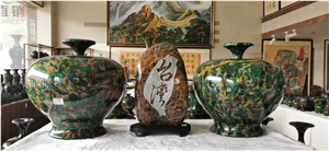 Home Decorative Colored Green Jade Vase