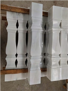 White Marble Stone Polished Railing Balustades Stair