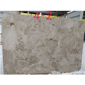 Indonesia Beige Grey Marble Slab Home Flooring Decor