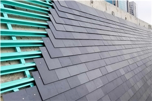 Vietnam Black Slate Patterned Roof Tiles