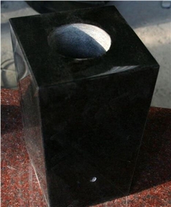 Black Absolute Polished Tapered Vases