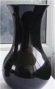 China Shanxi Absolute Black Polished Memorial Vases