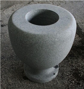 G633 Sandblasted Round Monumental Vase