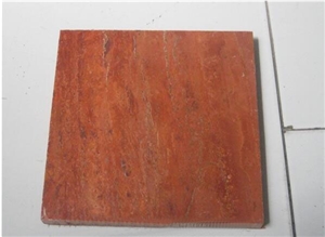 Red Travertine Tile & Slabs, Polished Travertine Floor Tiles
