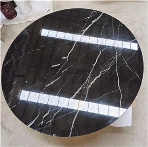 Round Black Marble Table Top