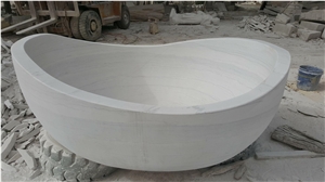 Design Stone Bath Tub Silver Travertine Classic Oval Bathtub