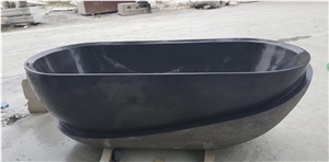 Granite Bath Tubs Freestanding Shanxi Black Oval Bathtub