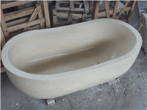 Interior Marble Stone Bathtub Crema Marfil Vessel Bath Tubs