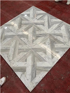 Marble Design Waterjet Floor Medallion Stone Carpet Rosettes