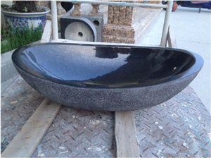 Marble Designed Vessel Bathtub Kenya Black Oval Bath Tubs