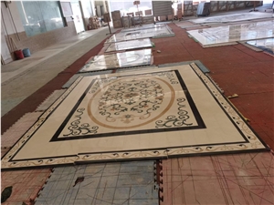 Marble Floor Carpet Medallion Stone Waterjet Pattern Tile