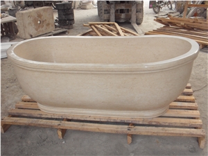 Marble Stone Designed Bathtub Sunny Beige Vessel Bath Tubs
