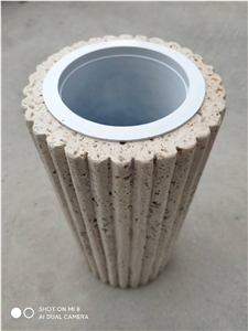 Stone Design Home Decorative Product Travertine Flower Vase