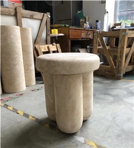 Stone Travertine Furniture Romano White Coffee Table Set