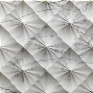 3D Wall Relief White Marble Carving Stone Panel
