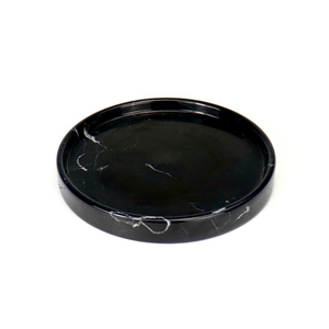 Black Marquina Marble Round Plate