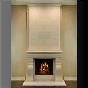 Limestone Double Layer Fireplace Mantel