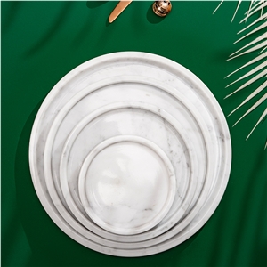 Round White Marble Plate