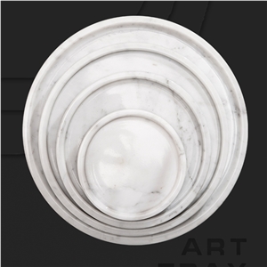 Round White Marble Plate