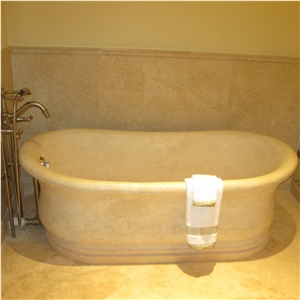 Sunny Gold Marble Hotel Bathtub For Hilton