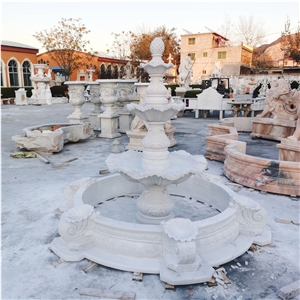 White Marble Fountain With 3M Diameter
