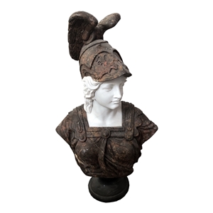 Winged Hat Female Bust In Marble