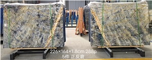 High Quality Polished Golden Grey Blue Marble For Interior