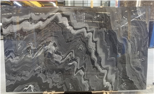  High Quality Polished Sea Wave Black Marble For Decoration