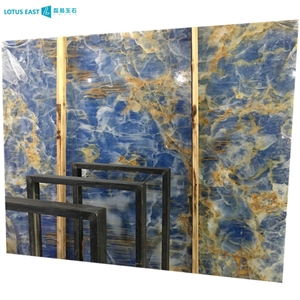 Interior Feature Wall Cladding Stone Blue Jade Slab