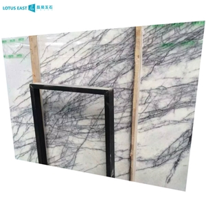 Turkish White New York Milas Lilac Marble Tiles And Marbles