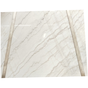 Vein Cut Book Matched Guangxi White Marble Slab For Flooring