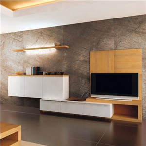 Slimline Standard Adhered Copper Gold Quartzite Tile 48X96