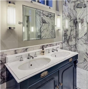 New York Marble Double Sink Vanity Top