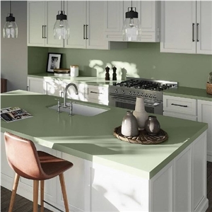 Silestone Posidonia Green Quartz Kitchen Countertop