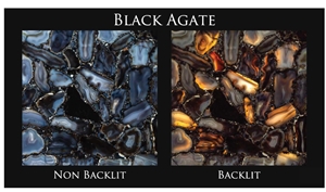 Black Agate Gem Stone Slabs, Semiprecious Stone