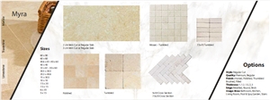 Myra Limestone Tiles, Limestone French Pattern